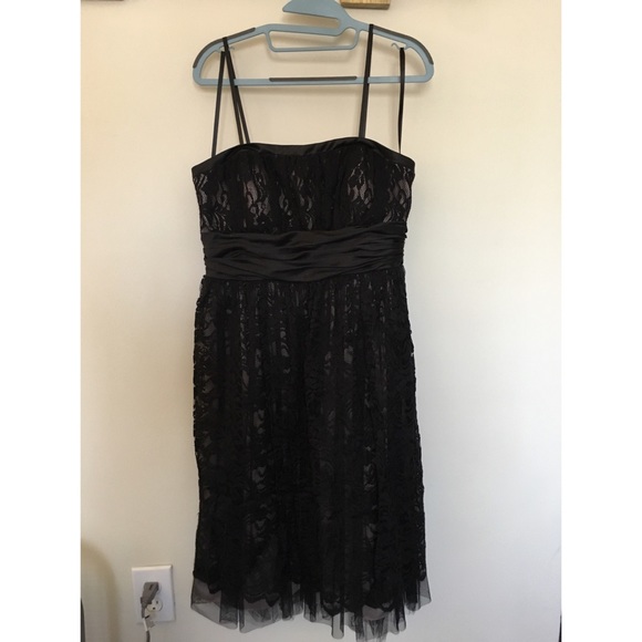 NWOT BCBG Black Lace and Satin Semi-Formal Dress - Picture 1 of 3